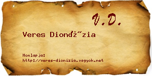 Veres Dionízia névjegykártya